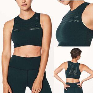LULULEMON Reveal Crop Top (Stripes) Size 4 Submarine